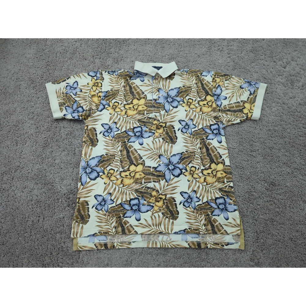 Mark, Fore & Strike‎ Polo Shirt Mens M Floral Hawaiian Made in Thailand